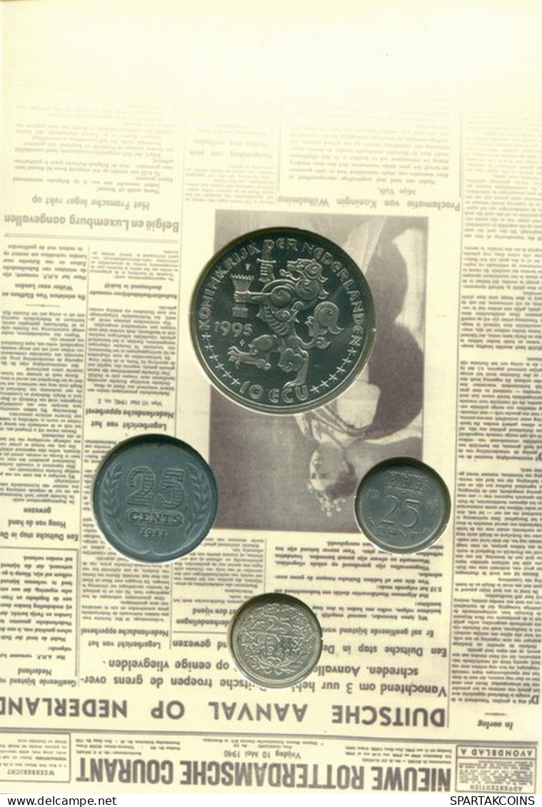 NETHERLANDS 1941/1995 MINT SET 4 Coin SILVER #SET1064.7.U - Jahressets & Polierte Platten