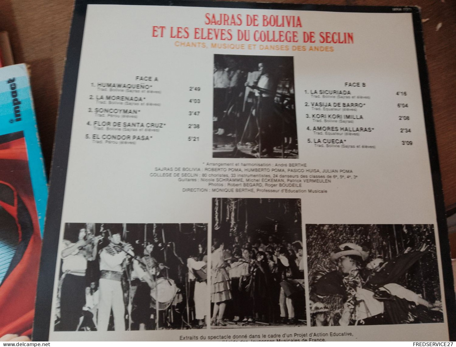 94 // SAJRAS DE BOLIVIA ET LES ELEVES DU COLLEGE DE SECLIN / CHANTS MUSIQUE ET DANSES DES ANDES - Musiche Del Mondo