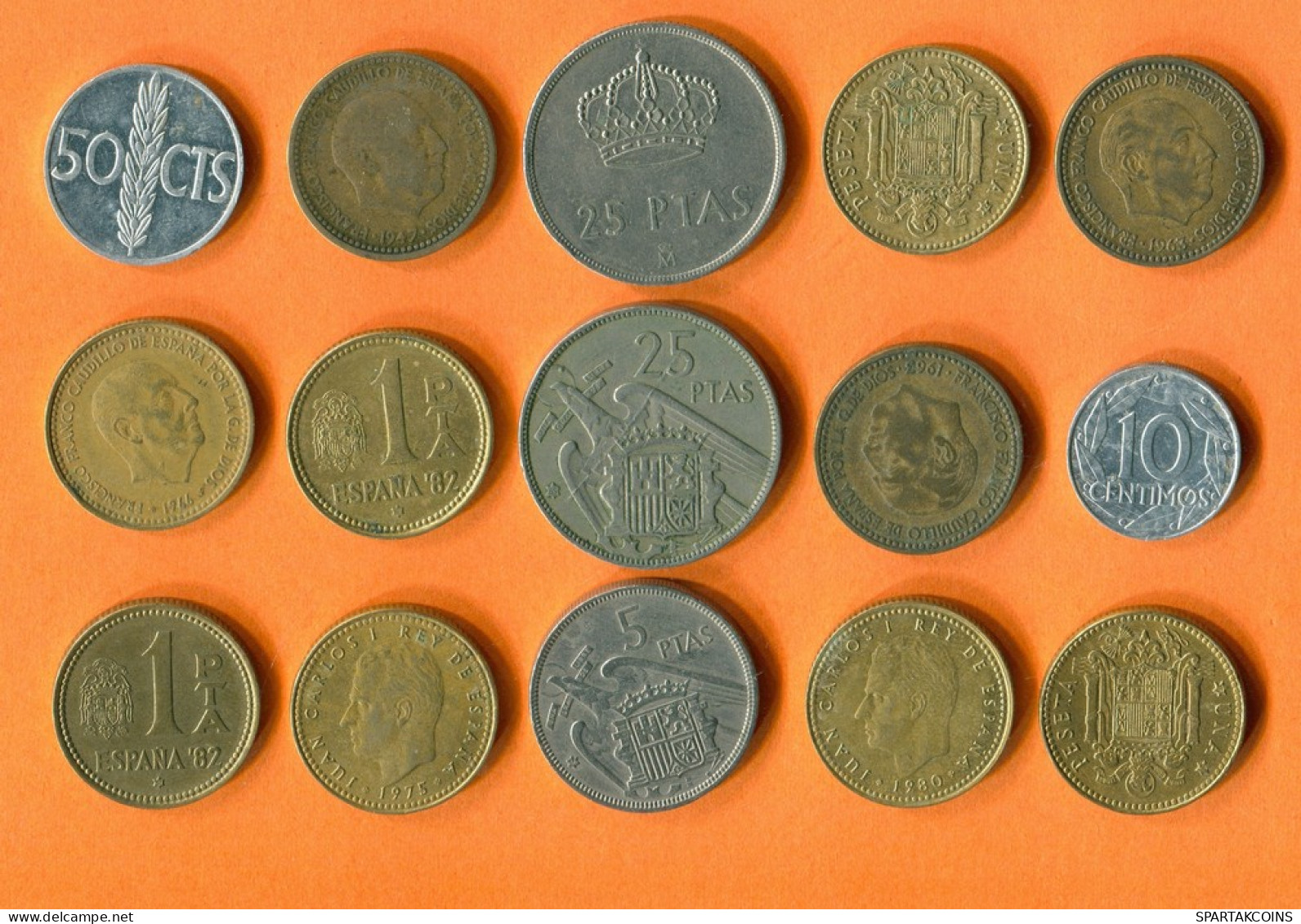 SPAIN Coin SPANISH Coin Collection Mixed Lot #L10244.1.U - Sammlungen