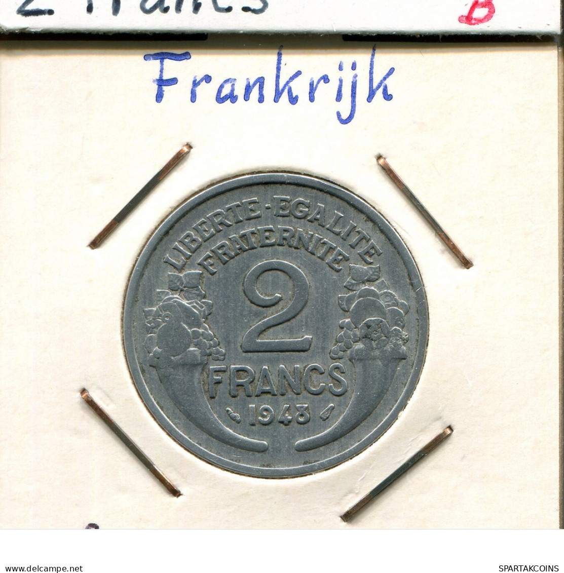 2 FRANCS 1948 FRANKREICH FRANCE Französisch Münze #AM347.D - 2 Francs