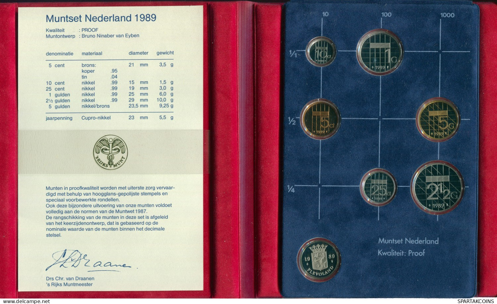 NÉERLANDAIS NETHERLANDS 1989 MINT SET 6 Pièce + MEDAL PROOF #SET1140.16.F - Nieuwe Sets & Testkits