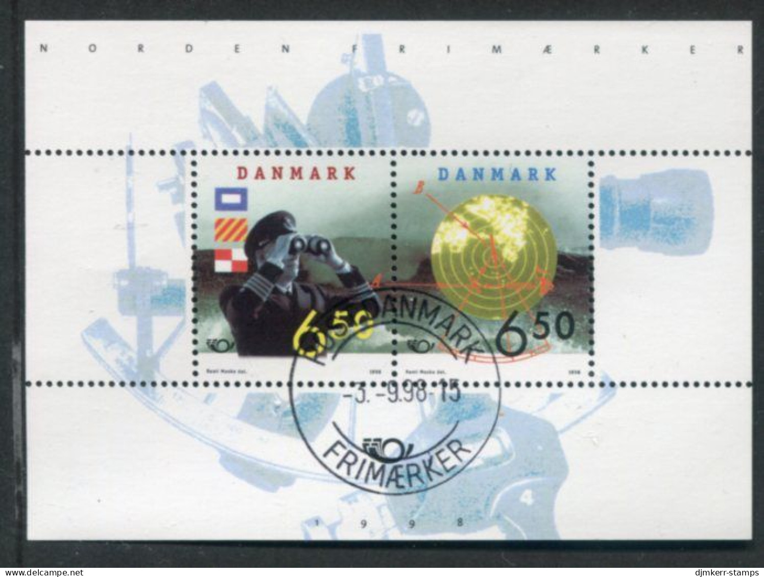 DENMARK 1998 Nordic Countries: Sea Travel. Block Used  Michel Block 9 - Usado