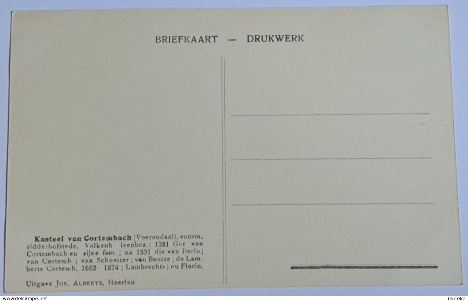 @Le@  -  HEERLEN  -  Kasteel Van Cortembach  -  Zie / Voir Scan's - Heerlen