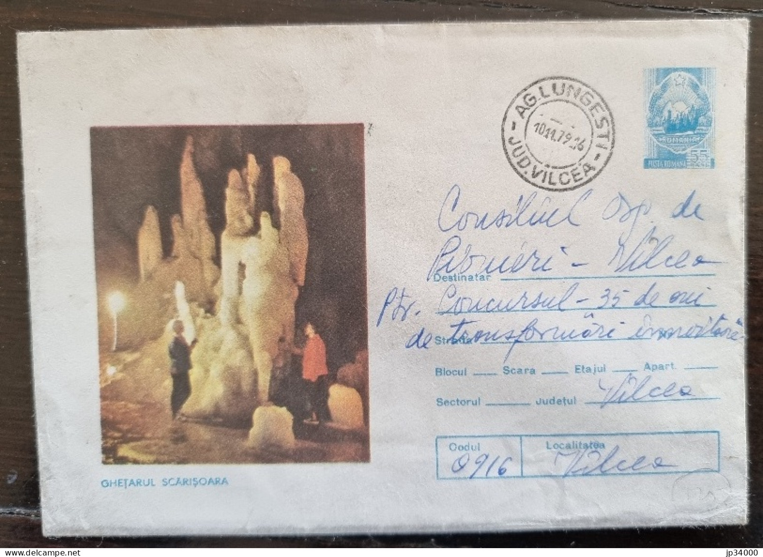 ROUMANIE Grotte, Grottes, Caves, Cueva. Entier Postal émis En 1979 Et Ayant Circulé 1979 (1) - Autres & Non Classés