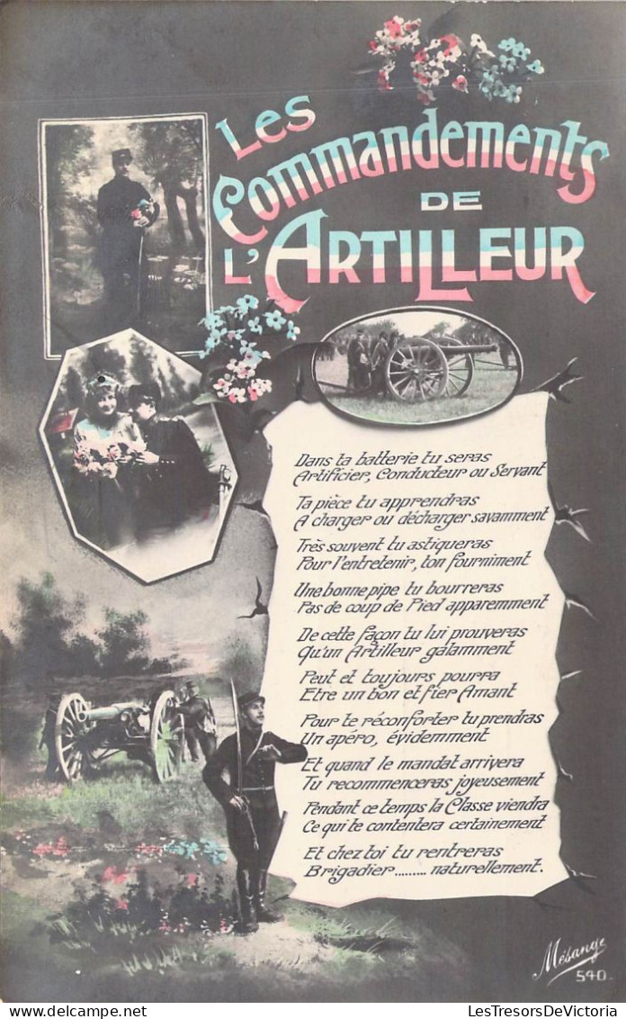 MILITARIA  - Patriotiques - Les Commandements De L'Artilleur - Carte Postale Ancienne - Patriotiques