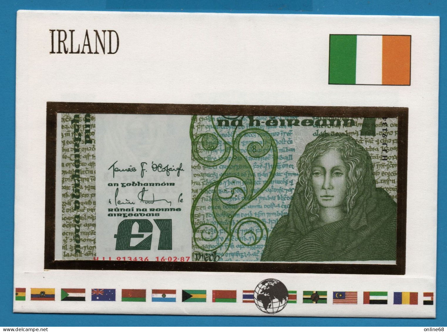 IRLAND 1 POUND 16.02.1987 # HJJ 913436 P# 70c  Queen Maeve - Ireland