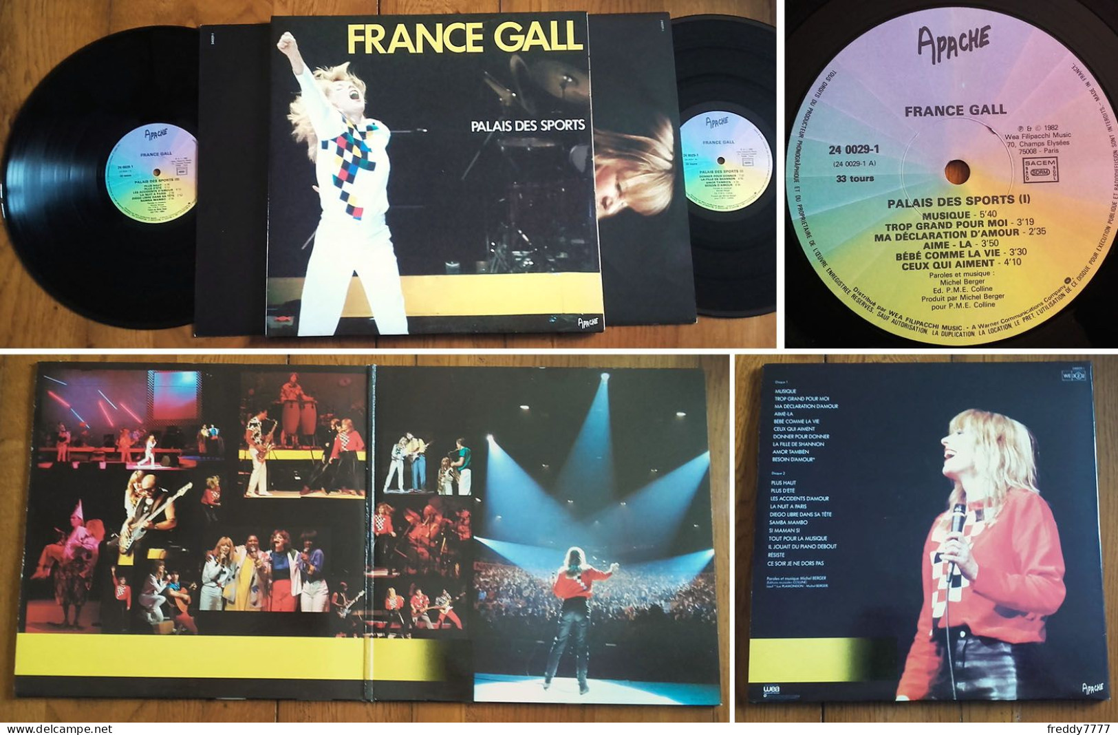 RARE French DOUBLE LP 33t RPM (12") FRANCE GALL «Au Palais Des Sports» (Gatefold P/s, 1982) - Collector's Editions