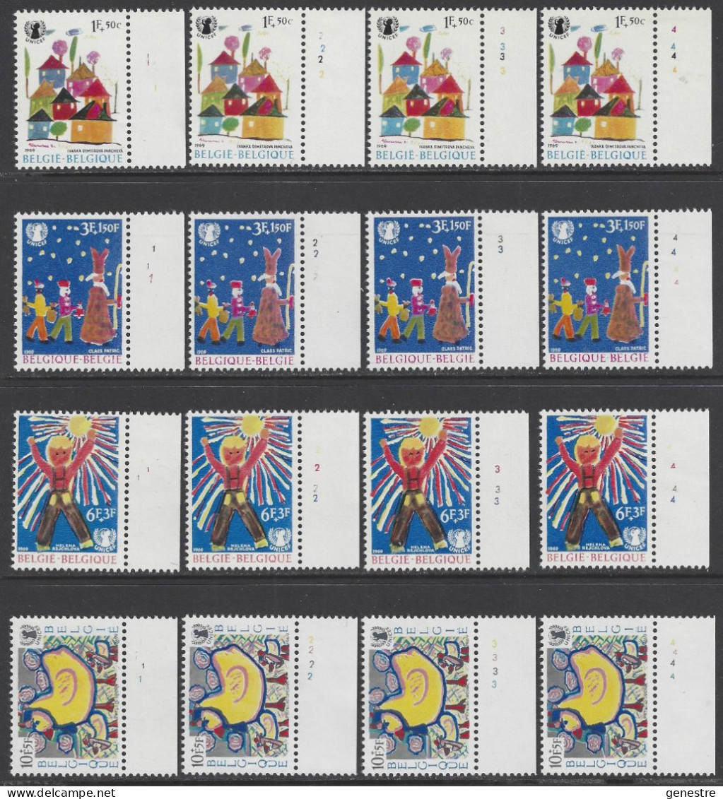 Belgique - 1969 - COB 1492 à 1495 ** (MNH) - Planches 1 à 4, Série Complète - 1961-1970