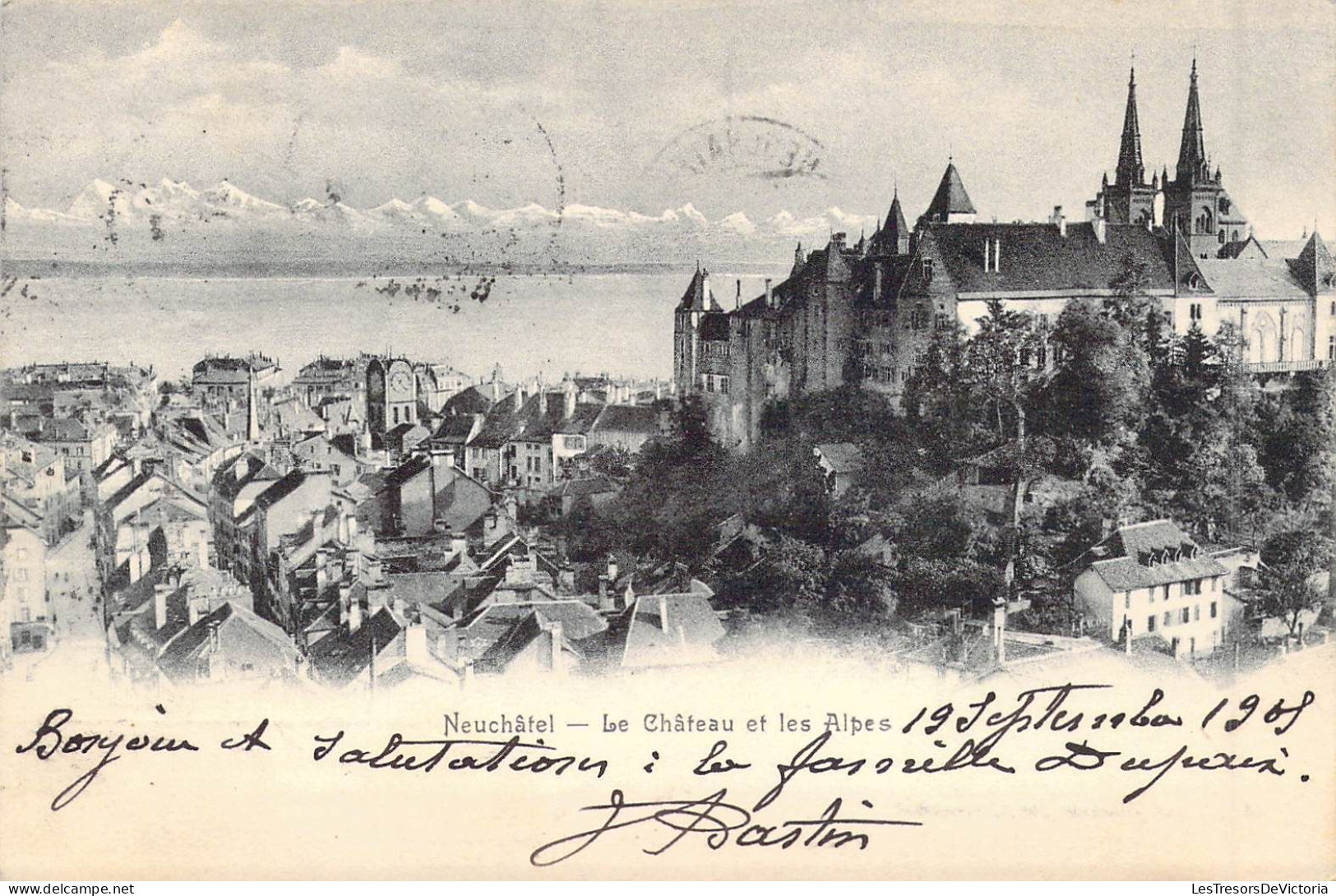 SUISSE - Neuchâtel - Le Château Et Les Alpes - Carte Postale Ancienne - Neuchâtel