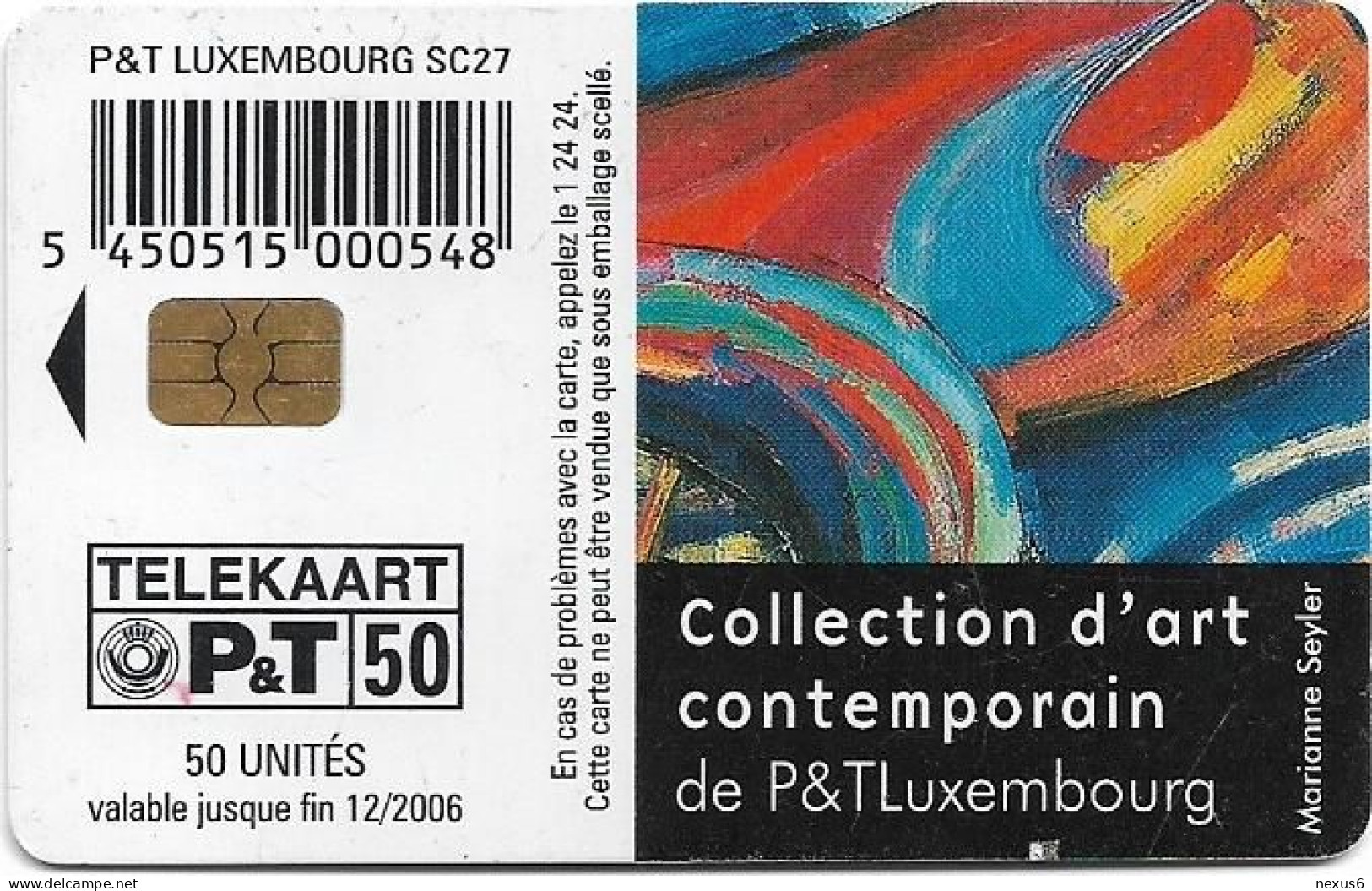 Luxembourg - P&T - Art Contemporain - Mariane Seyler, Chip AX02, 09.2003, 50Units, Used - Luxembourg