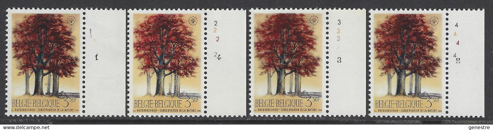 Belgique - 1970 - COB 1526 ** (MNH) - Planches 1 à 4 - 1961-1970