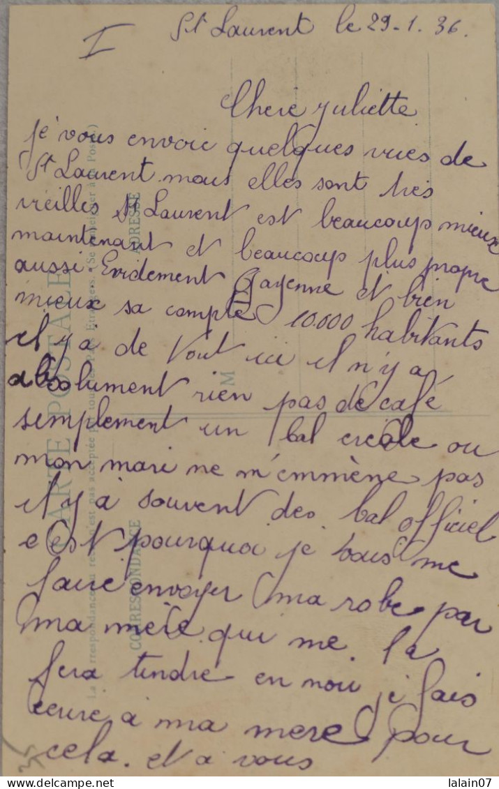 C. P. A. : GUYANE : SAINT-LAURENT DU MARONI : Angle De La Rue Montravel Et De La Rue De L'Eglise, En 1936 - Saint Laurent Du Maroni