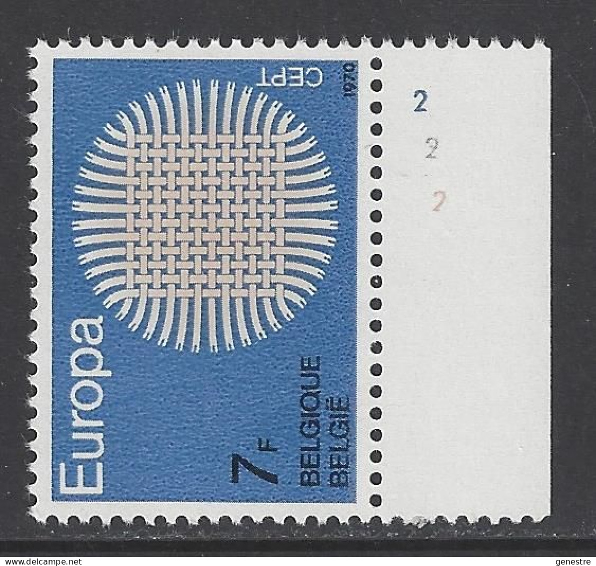 Belgique - 1970 - COB 1531 ** (MNH) - Planche 2 - 1961-1970