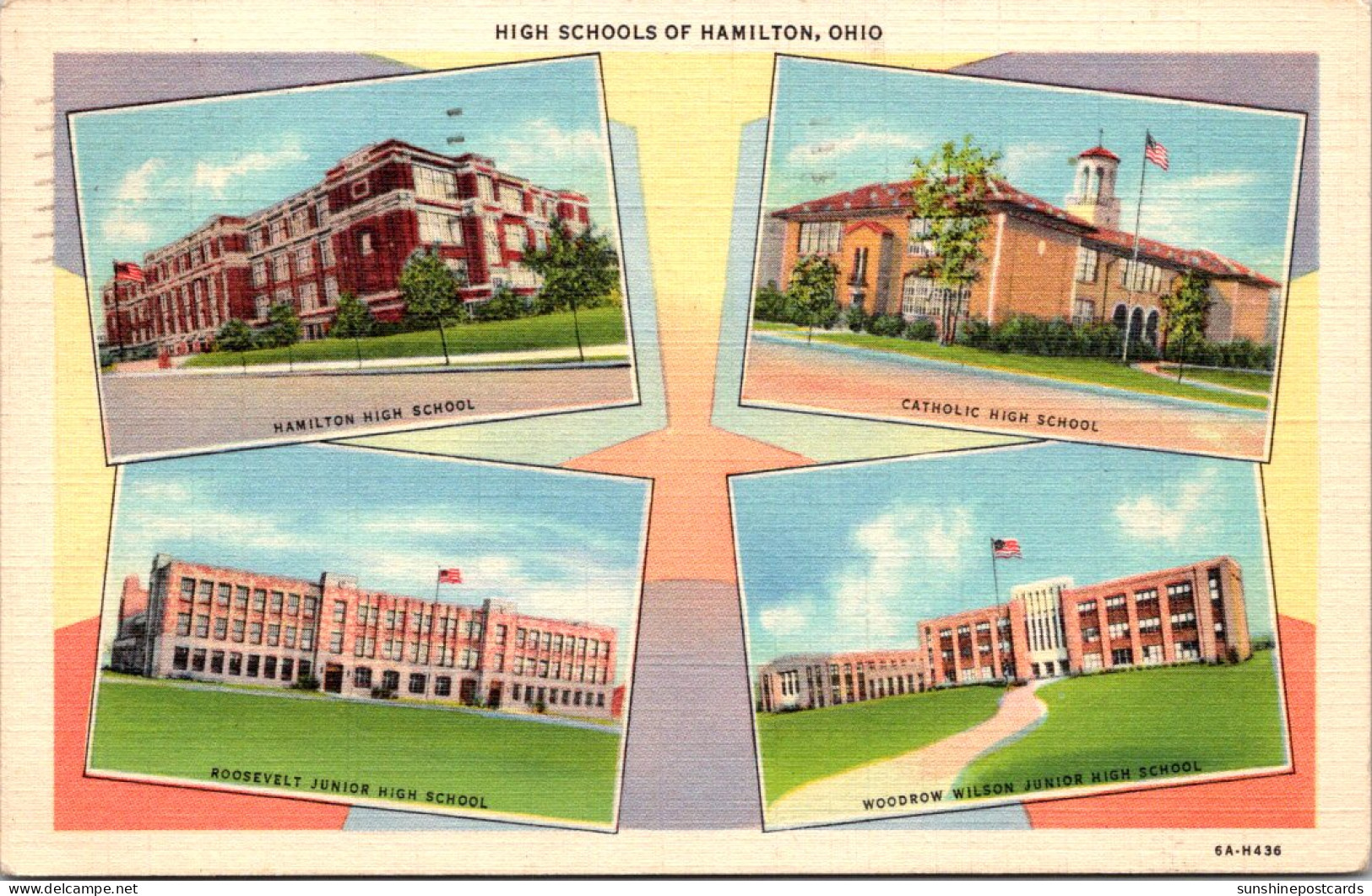 Ohio Hamilton High Schools Multi View 1941 Curteich - Hamilton