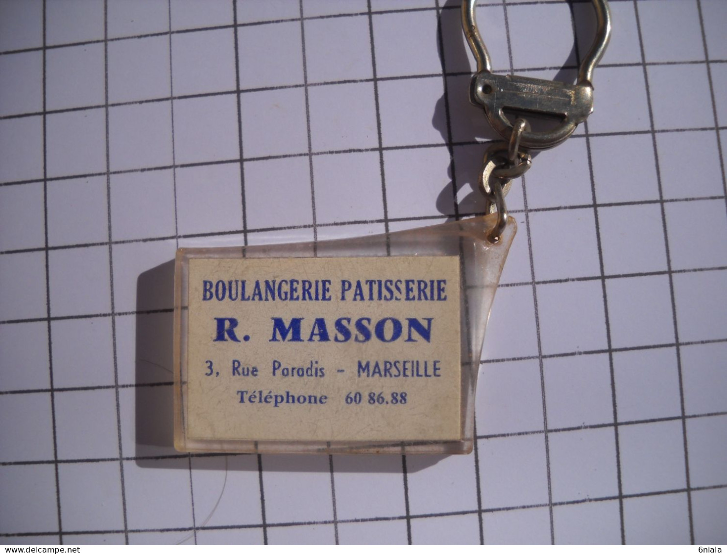 3162 Porte Clefs Clé  MASSON Boulangerie Pâtisserie 3 Rue Paradis  MARSEILLE (pain Flute Croissant ) - Sleutelhangers