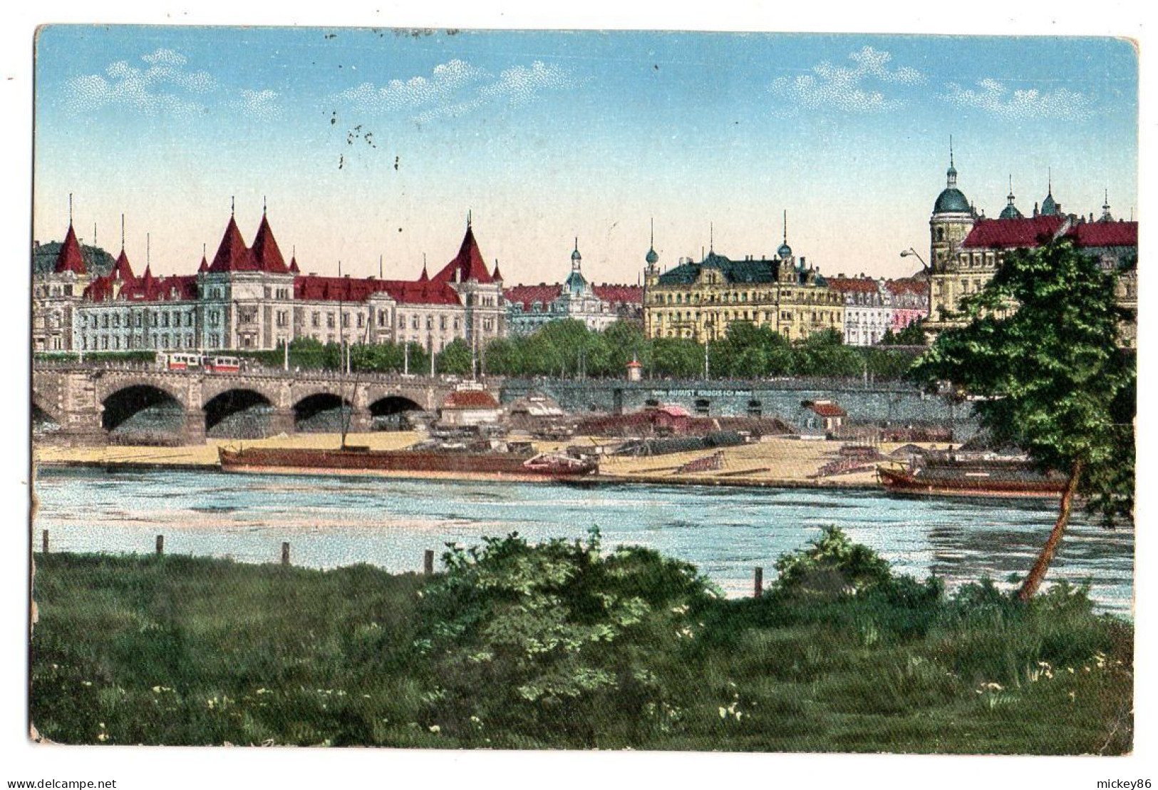 Allemagne --DRESDEN -1918 -- Sachsenplatz Und Elbkaserne ....colorisée .... Cachet - Dresden