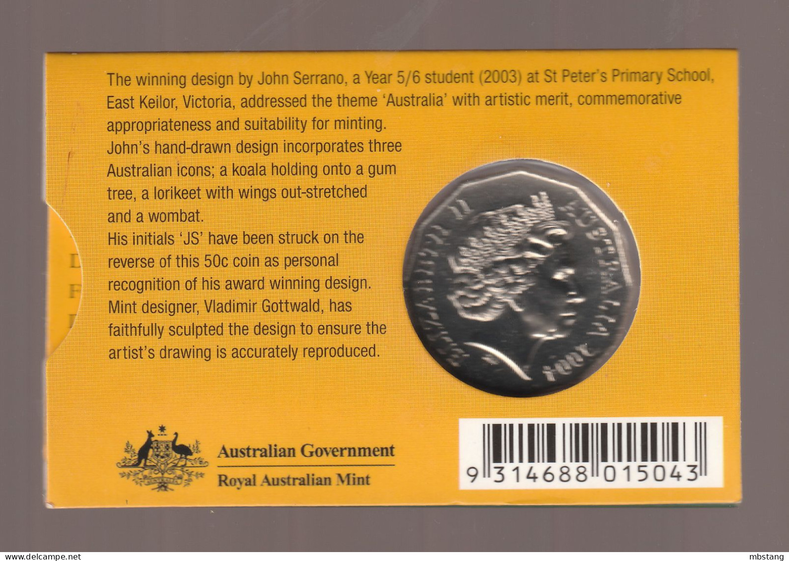 AUSTRALIA  50 Cents - (Student Design) 2004 15.55 G •  31.51 Mm KM# 694 - Münz- Und Jahressets