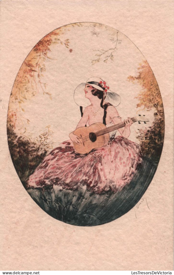 Illustrateur - Hardy - Femme Avec Une Guitare - Carte Postale Ancienne - - Hardy, Florence