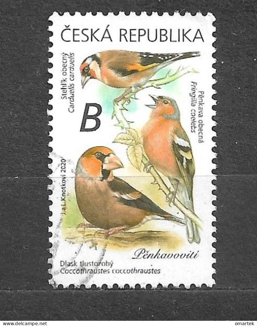 Czech Republic 2020 ⊙ Mi 1065 Sc 3821 Yt 942 Songbirds B. Goldfinch, Chaffinch And Hawfinch. Tschechische Republik C3 - Gebruikt