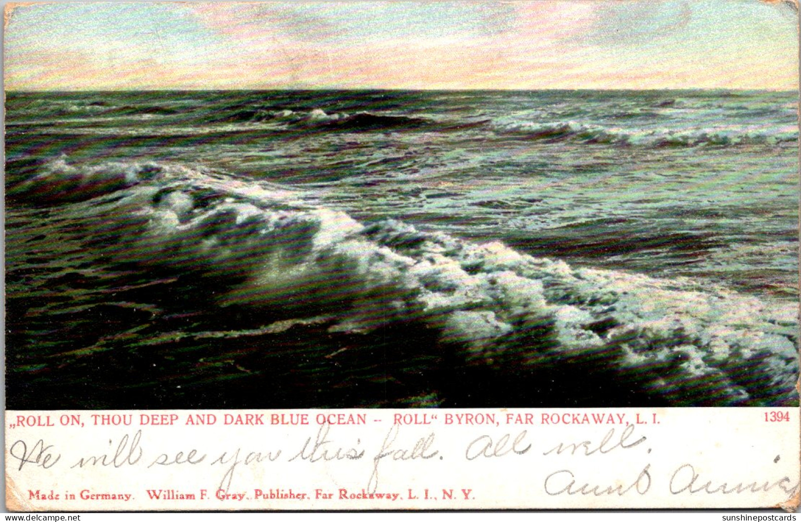 New York Long Island Far Rockaway Rough Surf 1906 - Long Island