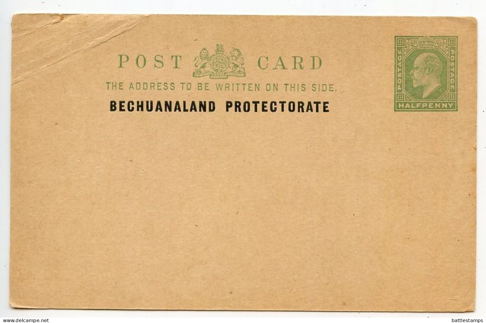 Bechuanaland Protectorate 1900's Mint 1/2p. King Edward VII Postal Card - 1885-1964 Bechuanaland Protectorate