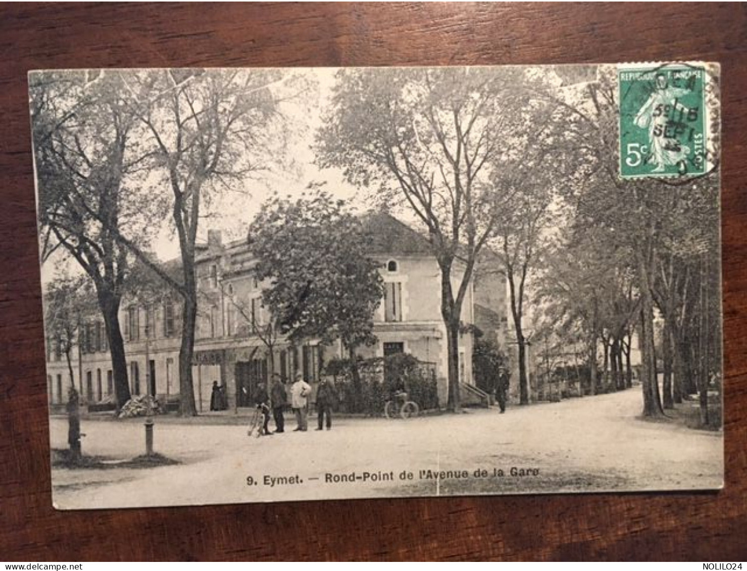 Cpa, écrite En 1908, 24 Dordogne, Eymet Rond Point De L'Avenue De La Gare, Animée - Eymet