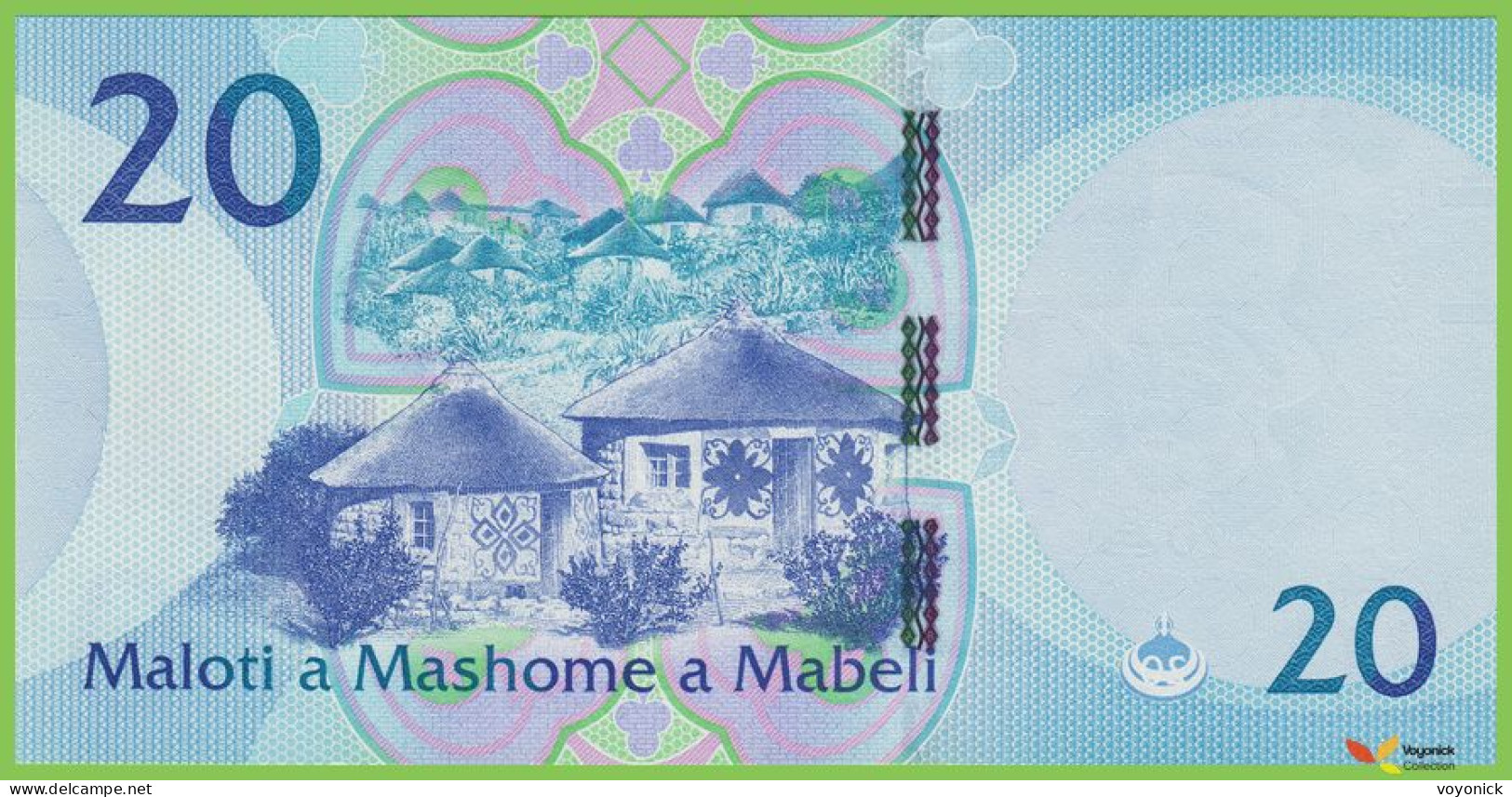 Voyo LESOTHO 20 Maloti 2021 P22d B228a BV UNC Basotho Huts - Lesoto