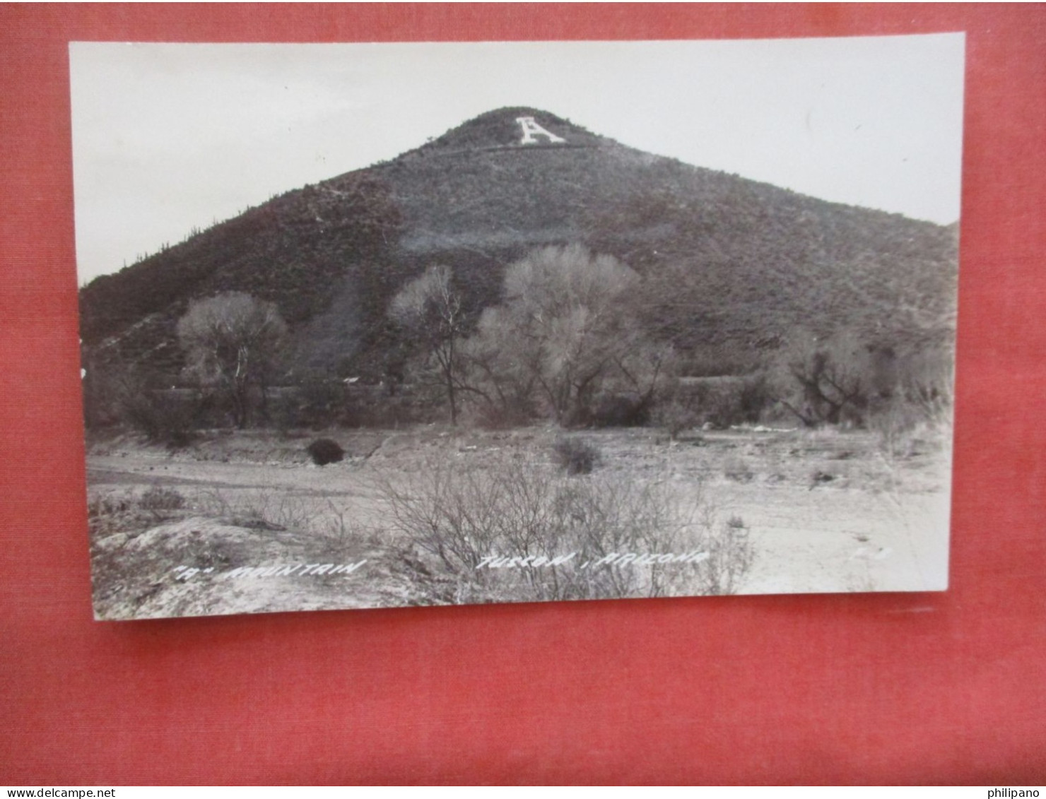 RPPC "A"  Mountain.   Tucson   Arizona > TucsonGlue  Stain Back.  .  ref 6028 - Tucson