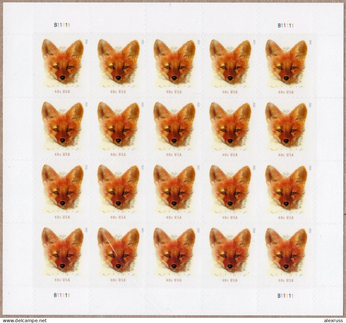 2023 RED FOX 40c STAMPS FULL SHEET OF 20, SCOTT # 5742 USPS PKG SEALED MNH** - Ungebraucht