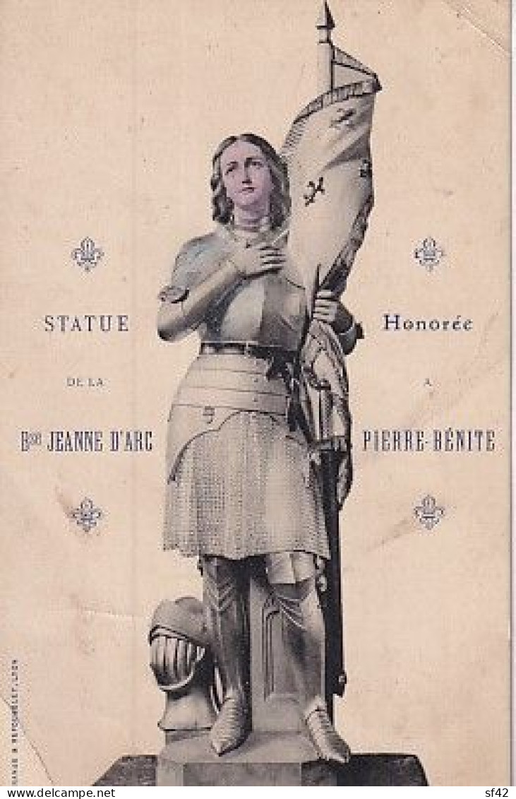 PIERRE BENITE                   STATUE DE JEANNE D ARC               CP COLORISEE - Pierre Benite