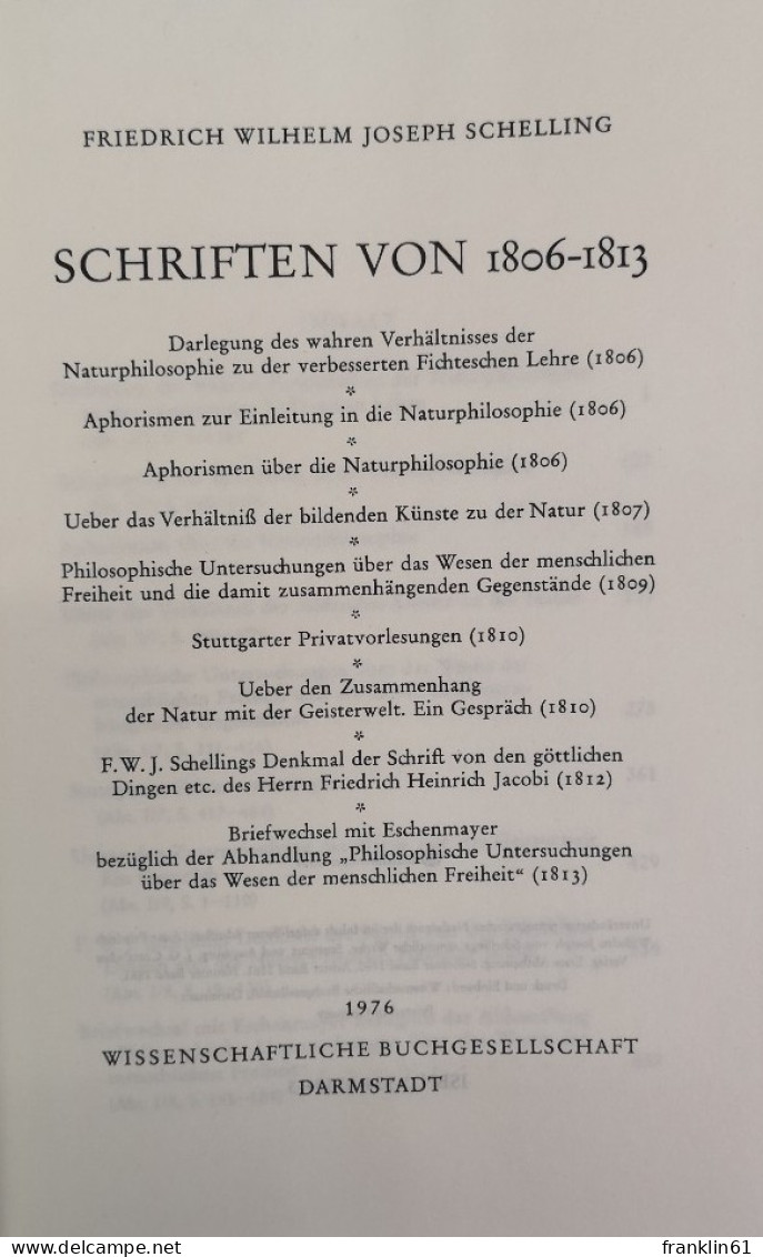 Schriften Von 1806 - 1813. - Philosophie