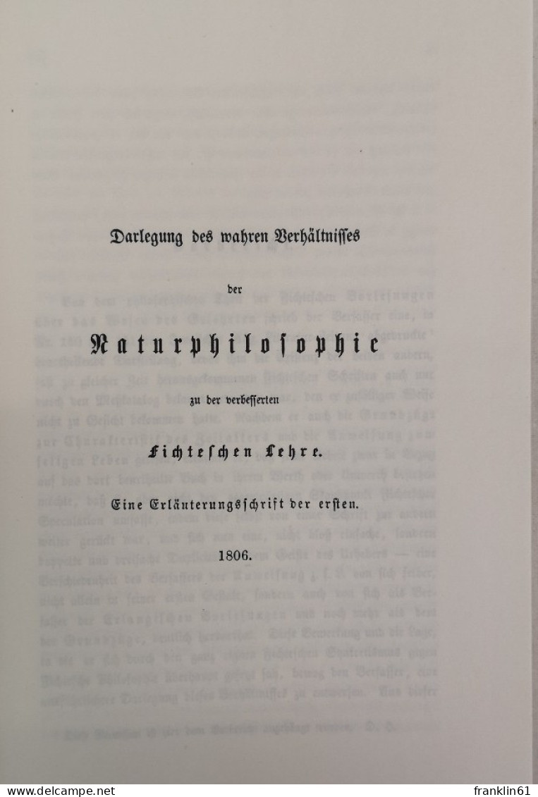 Schriften Von 1806 - 1813. - Philosophy