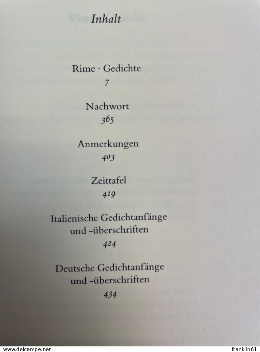 Sämtliche Gedichte : Italienisch Und Deutsch. - Poésie & Essais