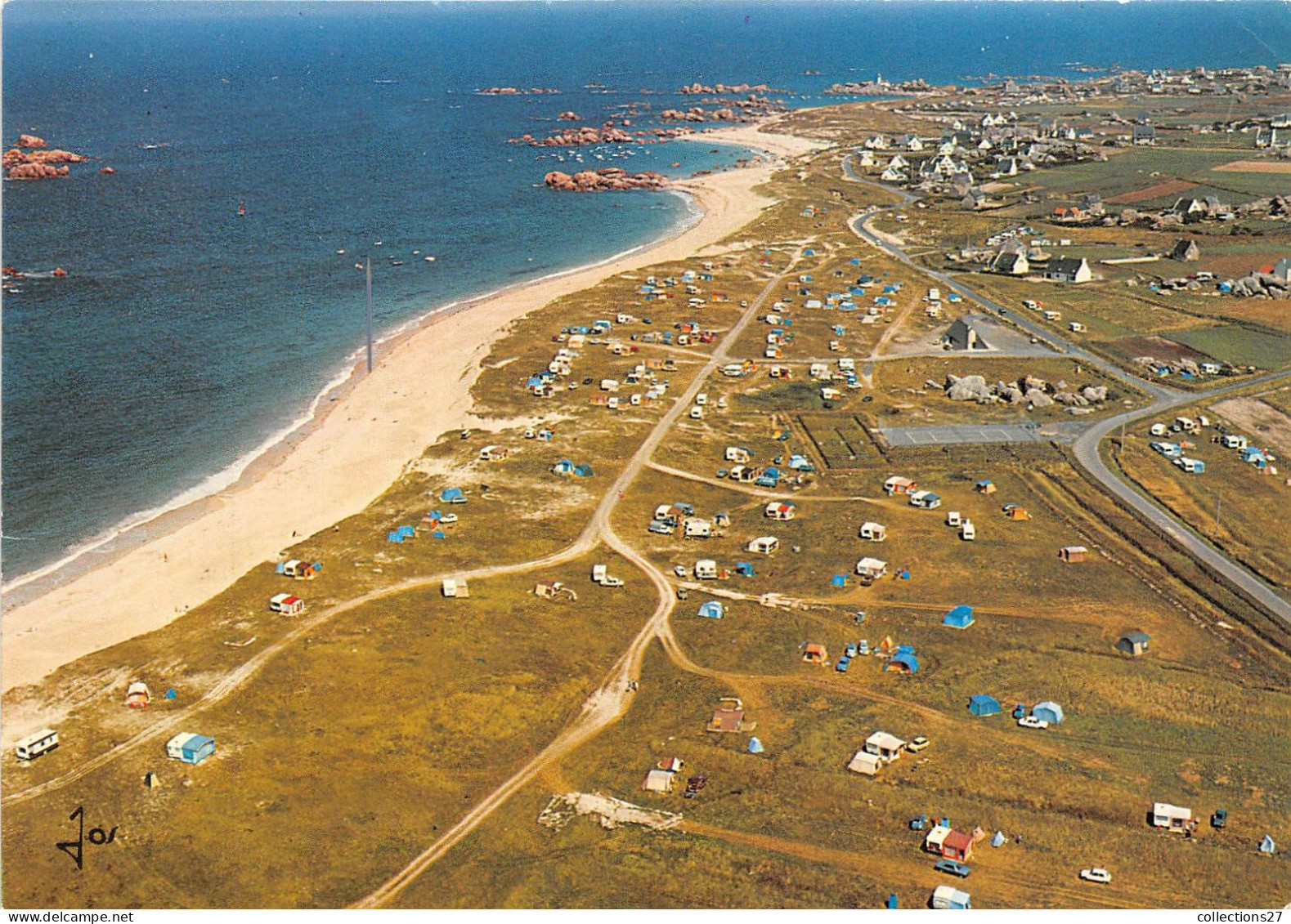 29-KERLOUAN- LA PLAGE ET LE CAMPING VERS BRIGNOGAN VUE DU CIEL - Otros & Sin Clasificación