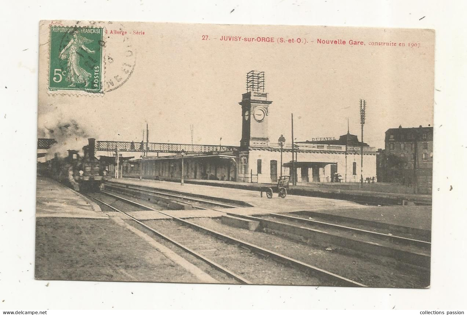 Cp, Chemin De Fer , La Gare Avec Train,  Nouvelle Gare Construite En 1907 , 91 , JUVISY SUR ORGE ,  Voyagée - Estaciones Con Trenes