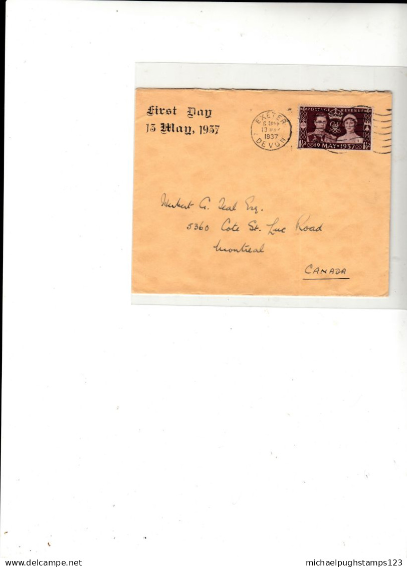 G.B. / 1937 Coronation / Official First Day Covers - Unclassified