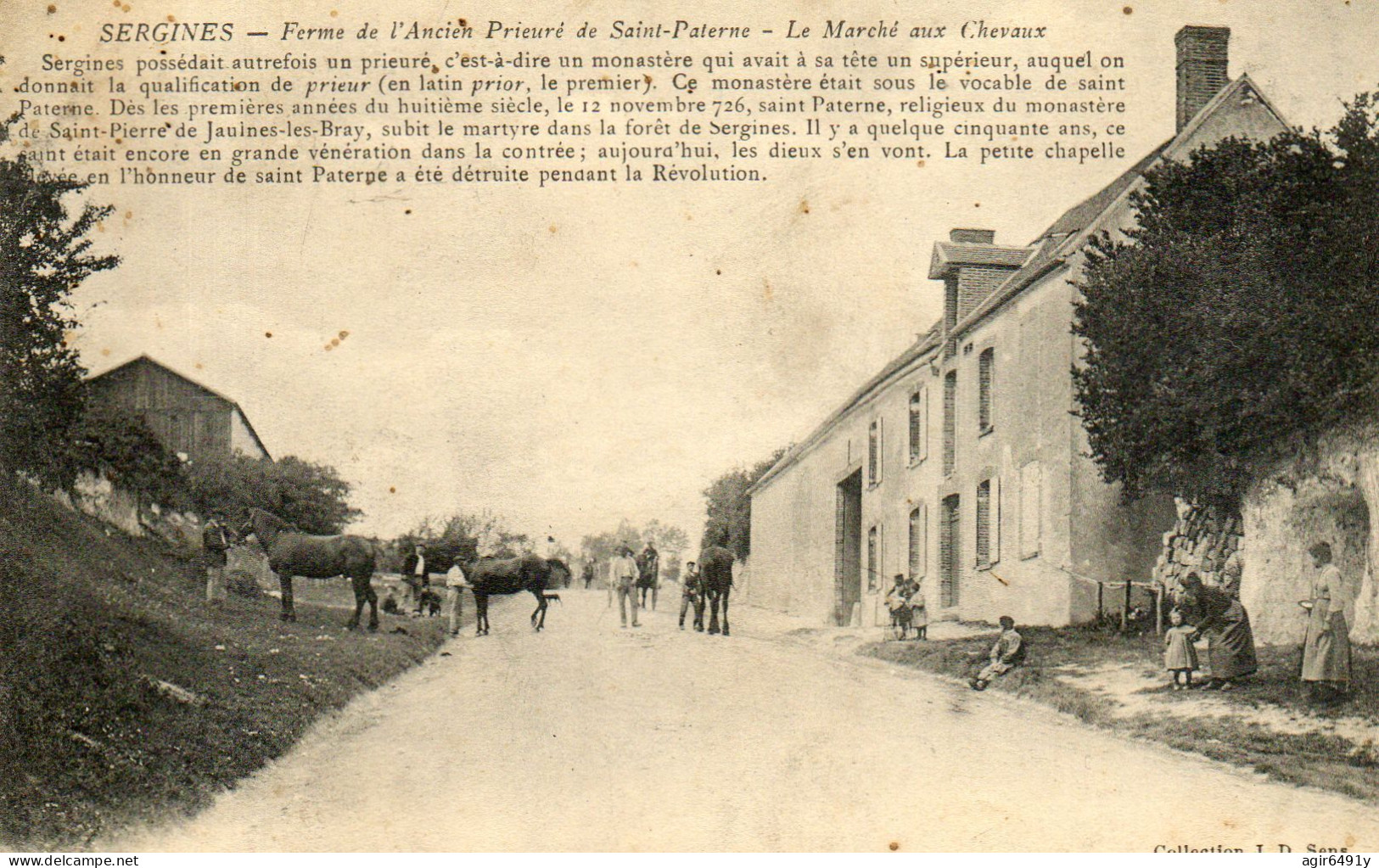 - SERGINES (89) - Le Marché Aux Chevaux à La Ferme De L'ancien Prieuré St Paterne  -25315- - Sergines