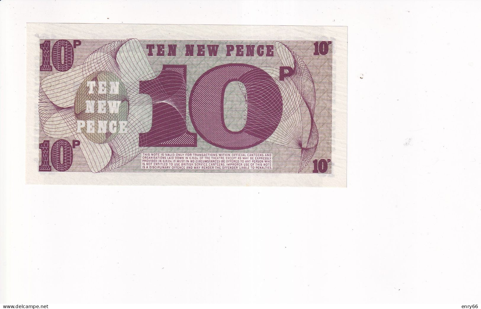 GRAN BRETAGNA 10 PENCE UNC - British Armed Forces & Special Vouchers