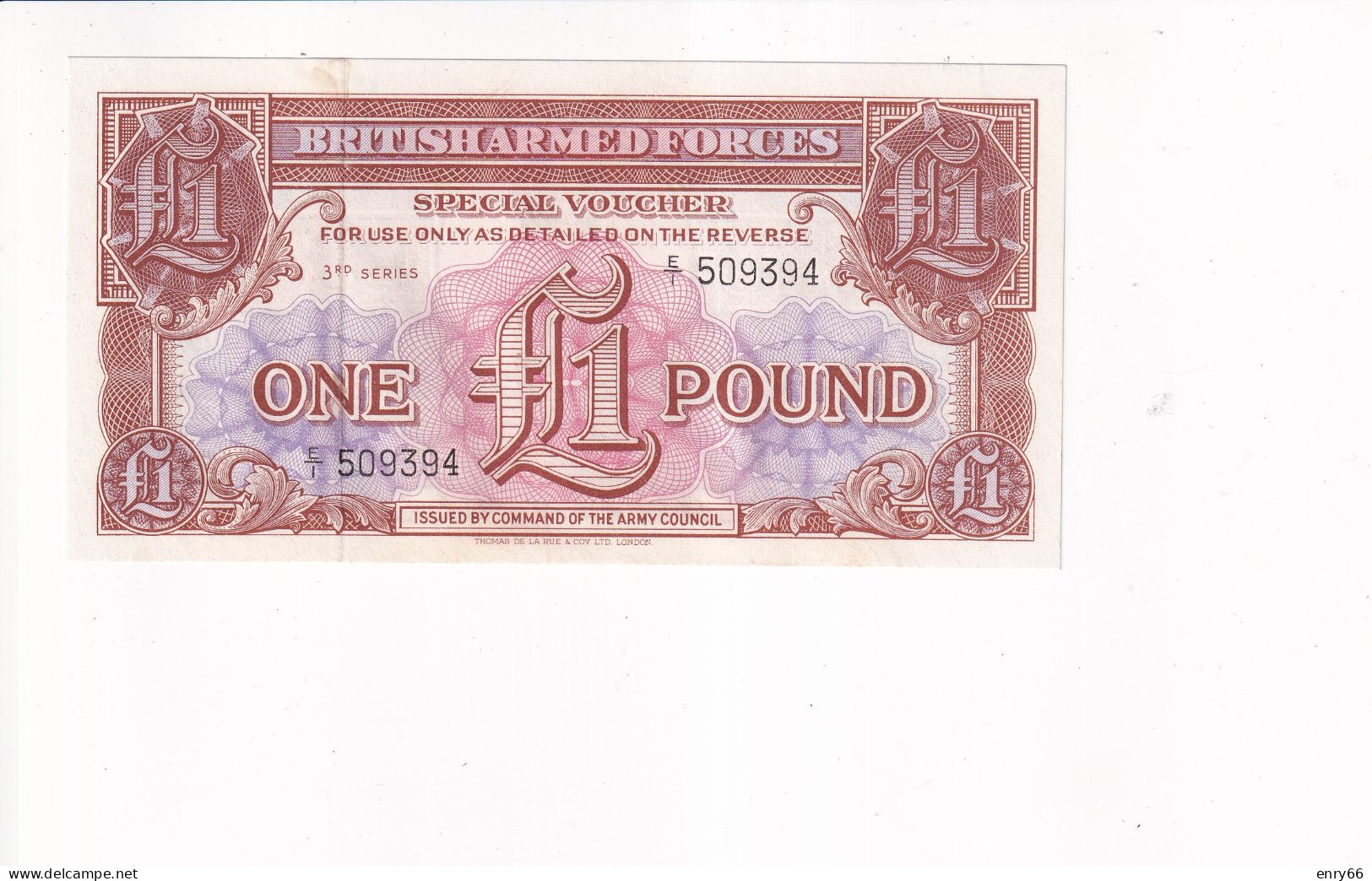 GRAN BRETAGNA  1 POUND UNC - British Armed Forces & Special Vouchers