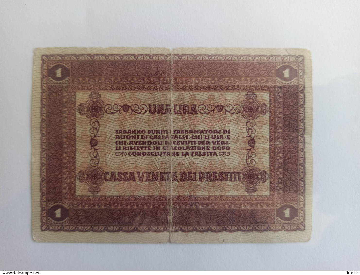 1 Billet Italie 1918  Occupation Autrichienne - Other & Unclassified