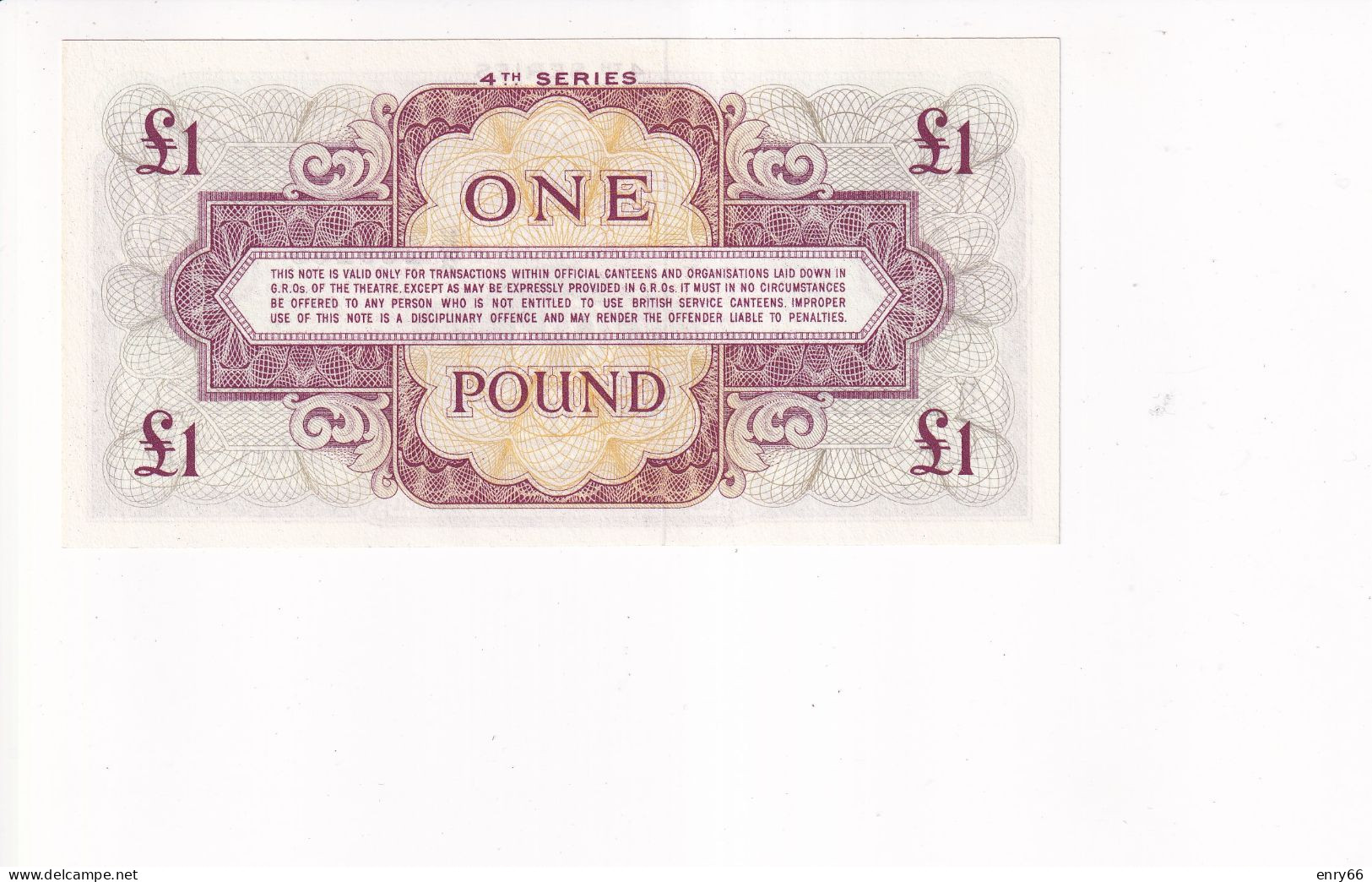 GRAN BRETAGNA  1 POUND 4° SERIE UNC - British Armed Forces & Special Vouchers