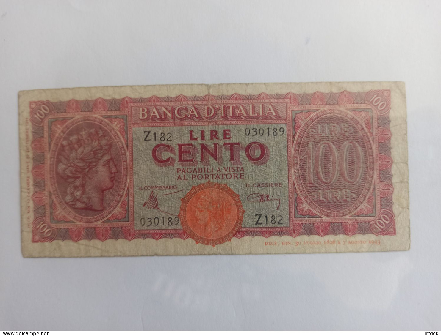 2 Billets Italie 100 Lires - Autres & Non Classés