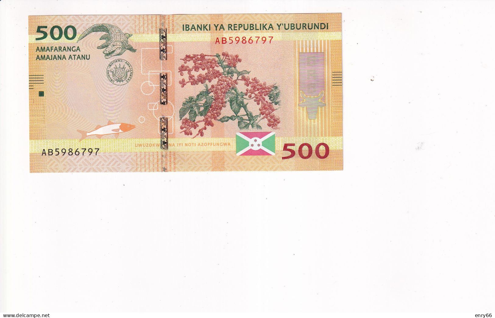 BURUNDI 500 FRANCS 2015  UNC - Burundi