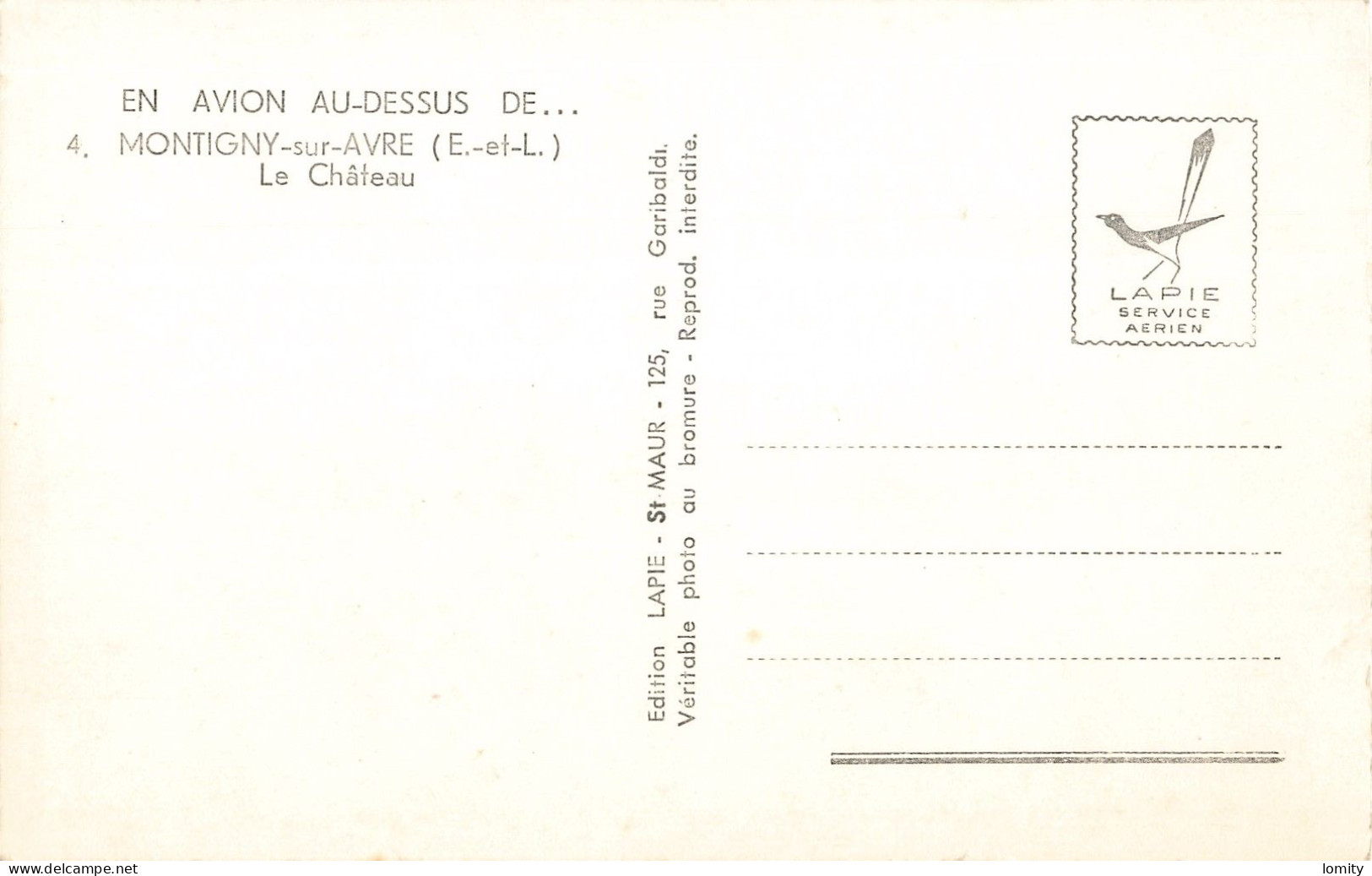 28 Montigny Sur Avre En Avion Au Dessus De Le Chateau CPSM PF édition Lapie - Montigny-sur-Avre