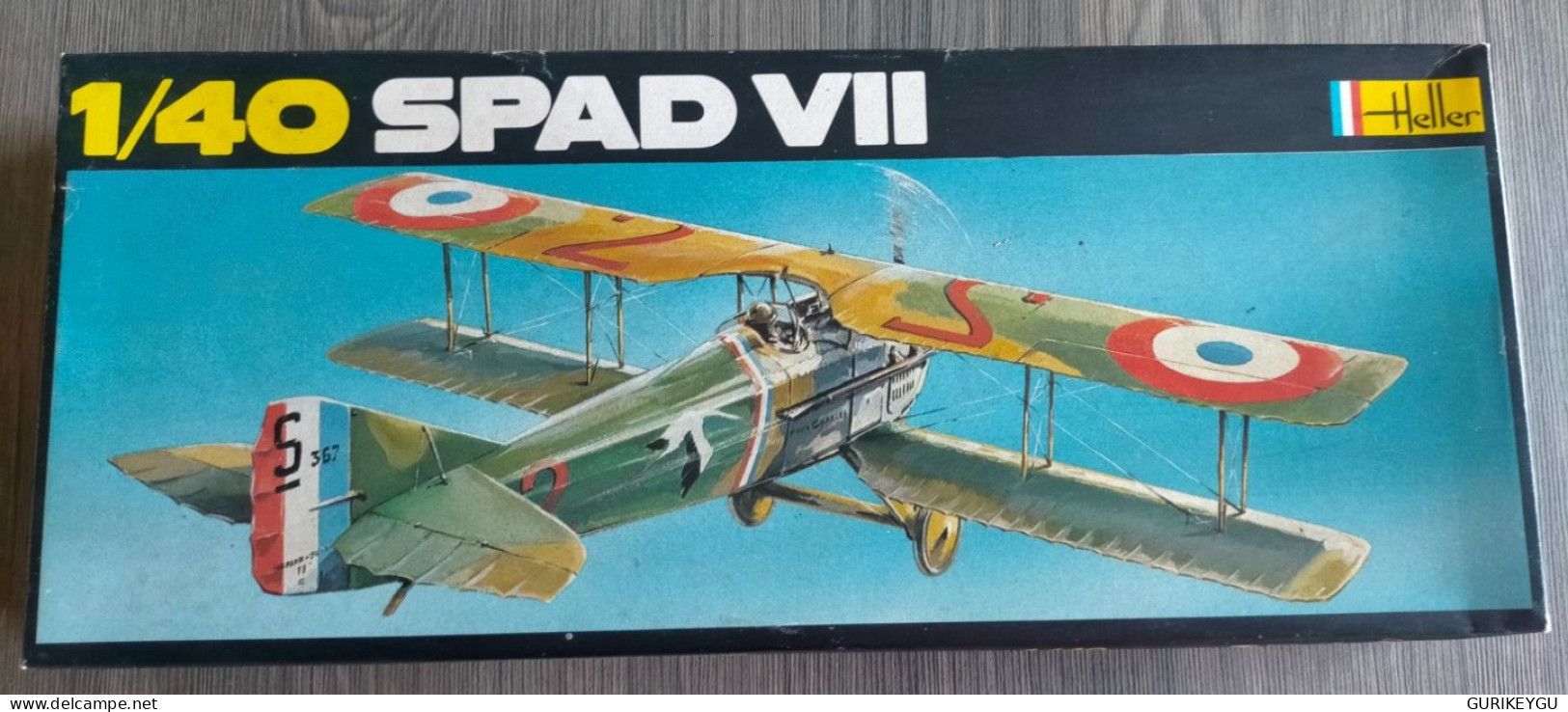 Rarissime Maquette AVION 1/40 SPAD VII Heller FRANCE N° 500 Ancienne EO NEUF Boite Fermée D'origine Années 70 - Aviazione