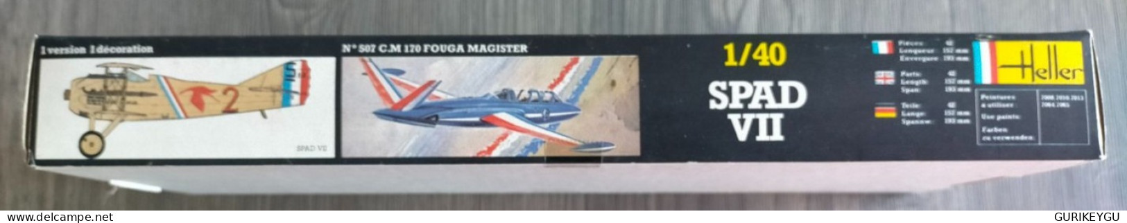 Rarissime Maquette AVION 1/40 SPAD VII Heller FRANCE N° 500 Ancienne EO NEUF Boite Fermée D'origine Années 70 - Aviazione