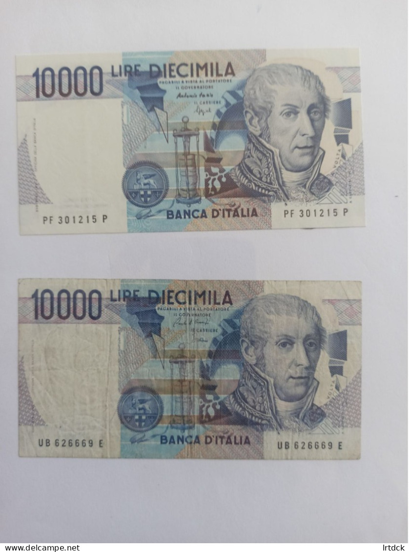 2 Billets 10000 Lires 1984 - 5000 Liras