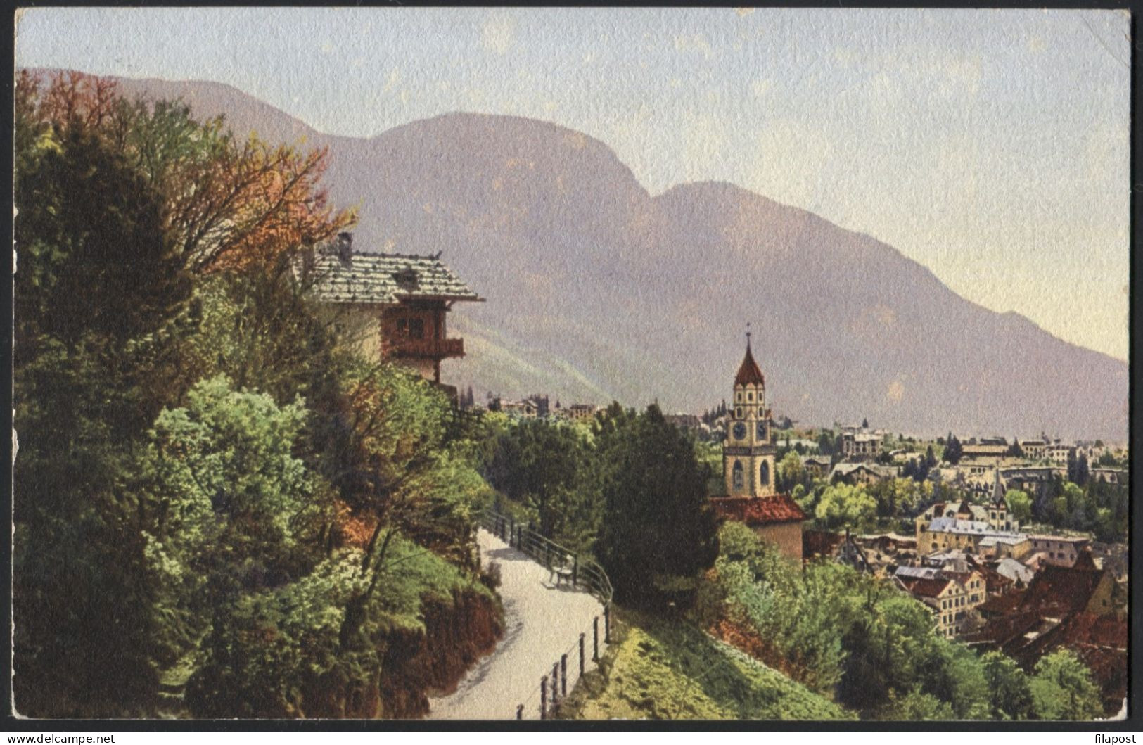 ITALY 1914 Meran Vom Tappeineweg Dolomiti Mountain Franked - Merano