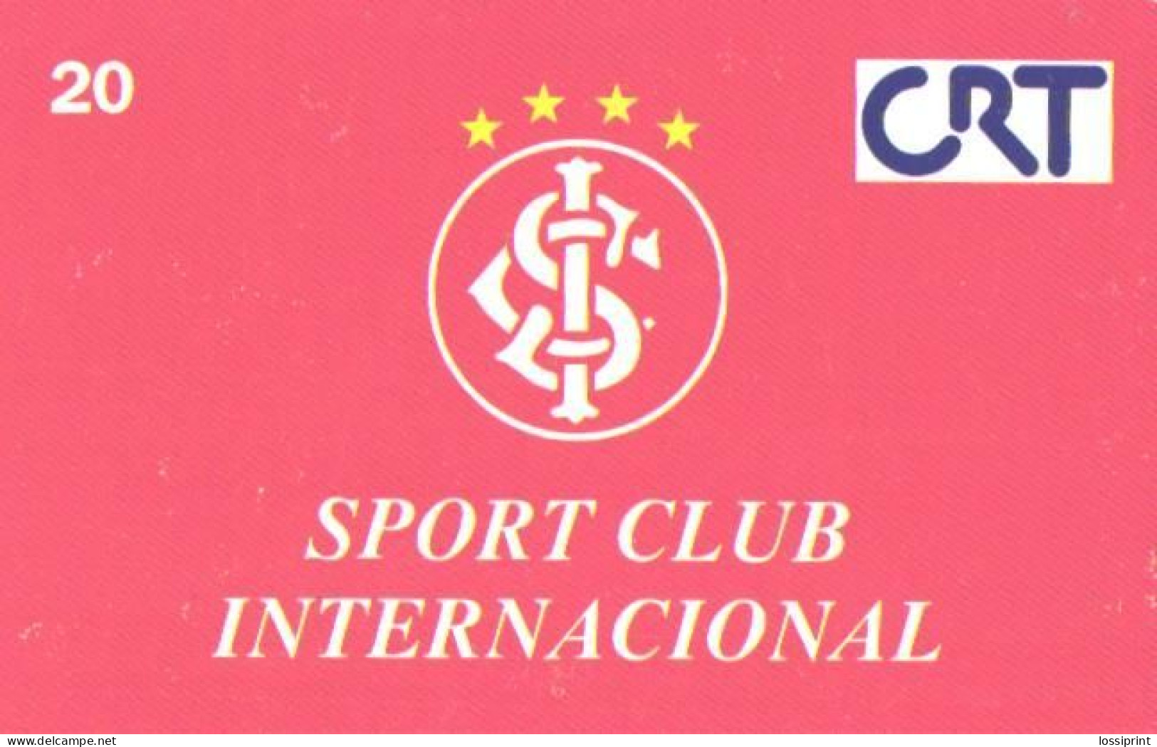 Brazil:Brasil:Used Phonecard, CRT Brasil Telecom, 20 Units, Sport Club Internationsl, 1999 - Brasilien