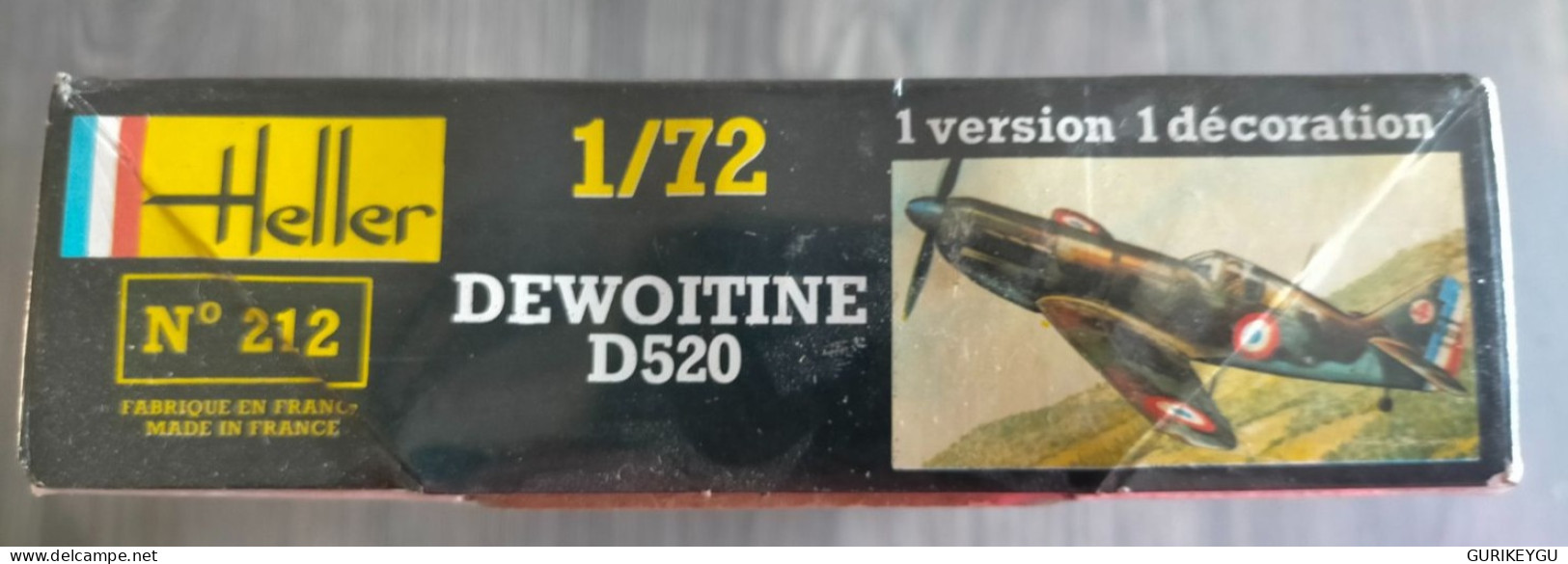 Maquette AVION 1/72 DEWOITINE D520 Heller FRANCE N° 212 Ancienne EO NEUF Boite Fermée D'origine Sous Blister Années 70 - Aviazione
